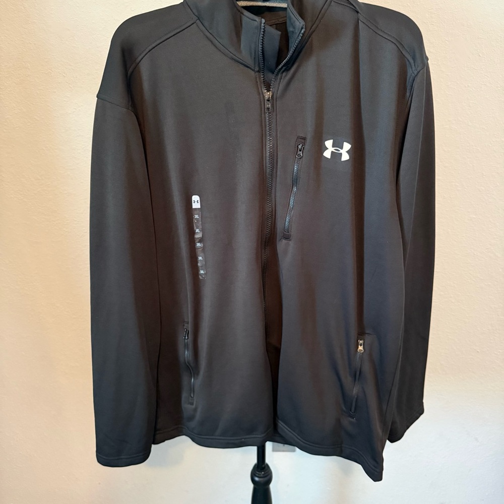 Loose Black Pull Over Quarter Zip hoodie jacket 2XL